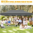 thumbnail image 6 of SANOPY 10' x 20' Heavy Duty Pop up Canopy with 6 Removable Sidewalls, Outdoor Waterproof & Party Wedding Gazebo with Roller Bag, 4 Sandbag, Gray, 6 of 8