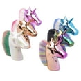 thumbnail image 4 of EeaseCA 1 Pce Pinceau en Forme de Licorne Design Pinceau Makecup Cosmétiques Pinceau Poudre Fard à Joues Pinceau Fond de Teint pour Femmes Filles Dames (Poignée Dorée Poils Roses Sac Emballage), 4 of 7