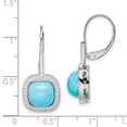 thumbnail image 4 of 14k White Gold Turquoise and Diamond Leverback Earrings, 4 of 4