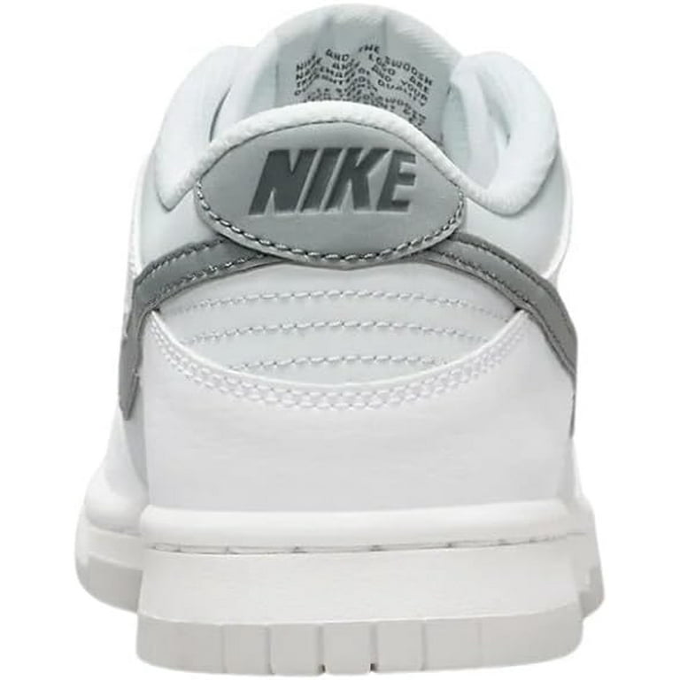 Nike Dunk Low Basketball Shoes for Big Kids in White/Smoke Grey Nike Dunk Low Basketball Shoes for Big Kids in White/Smoke Grey