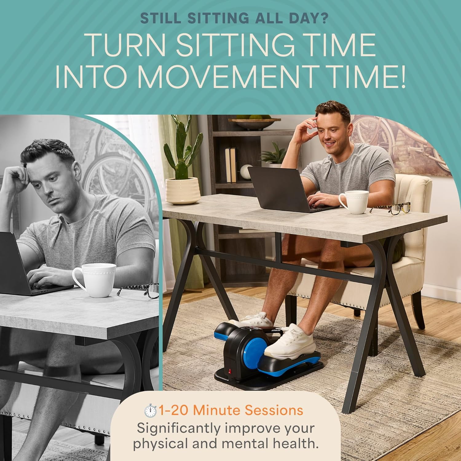 LifePro Under Desk Elliptical Exercise Machine – Seated Pedal Exerciser & Foot Pedal Exercise Machine for Seniors & Adults – Quiet, Portable Ellipse Leg Exerciser for Home or Office