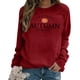 thumbnail image 4 of Sudadera Para Mujer, Tops de Otoño de Acción de Gracias, Camiseta Holgada Estampada A La Moda, Blusa de Manga Larga, Tops Casuales de Cuello Redondo Odeerbi ODB183347, 4 of 5