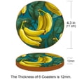 thumbnail image 3 of Banana 6PCS Microfiber Leather Round Coasters Set, 11x11 cm/4.3x4.3 in - Drink Coasters for Table, Stylish and Absorbent Cork Backing, Easy to Clean and Durable Mats for Home, 3 of 6