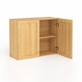 thumbnail image 2 of EYYTHUNG Laundry Wall Cabinets, Farmhouse Wood Storage Cabinet with Doors and Adjustable Shelf Wall Mounted Cabinets, Natural Oak, 2 of 7