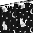 thumbnail image 3 of Black White Cat Moon Star Pattern Shower Curtain 84"x72" ,Bathroom Decorative Shower Curtains Set with 12 Hooks,Modern Waterproof Washable Shower Curtain, 3 of 6