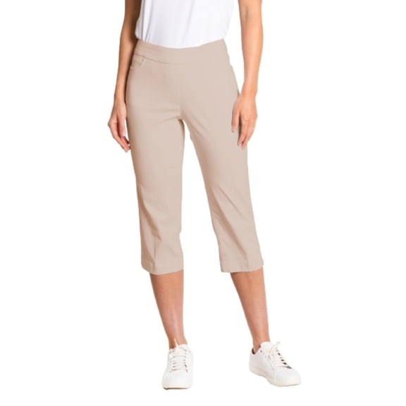 Slimsation Pull-On Wide Band Full-Length Stone Pants Women 12