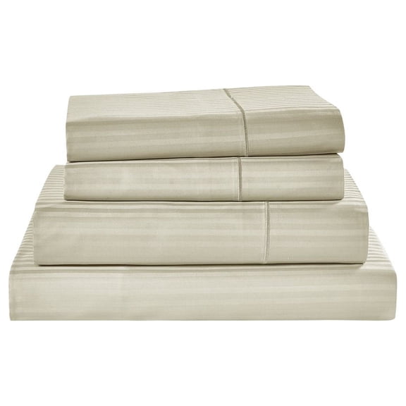 Kathy Ireland 500 Thread Count Damask Stripe Sheet Set with Optifit
