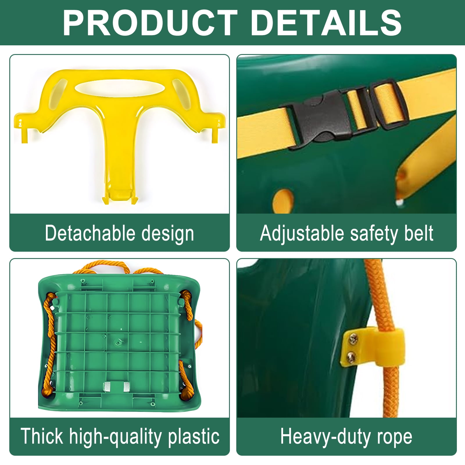 G TALECO GEAR 3-in-1 Toddler Swing Sets for Backyard, Comfy Baby Swing Outdoor Indoor, Kids Swing with Metal Stand, Green