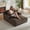 Brown, variant on Oversized Chaise Lounge Chair Indoor, Comfy Deep Seat Sleeper Cloud Couch with 2 Cup Holder & Throw Pillow, Faux Fur Upholstered Deep Seat Accent Chair for Living Room & Office, No Assembly Required