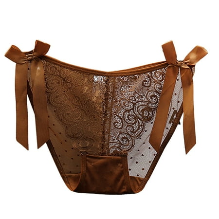 LARUYEKO Pure Desire Sexy Bow French Lace Panties Women s Low Waist Seamless Crotch Breathable Large Size Briefs Women s Cotton Underwear High Waisted Ladies Full Coverage Panties High-Cut Stretch
