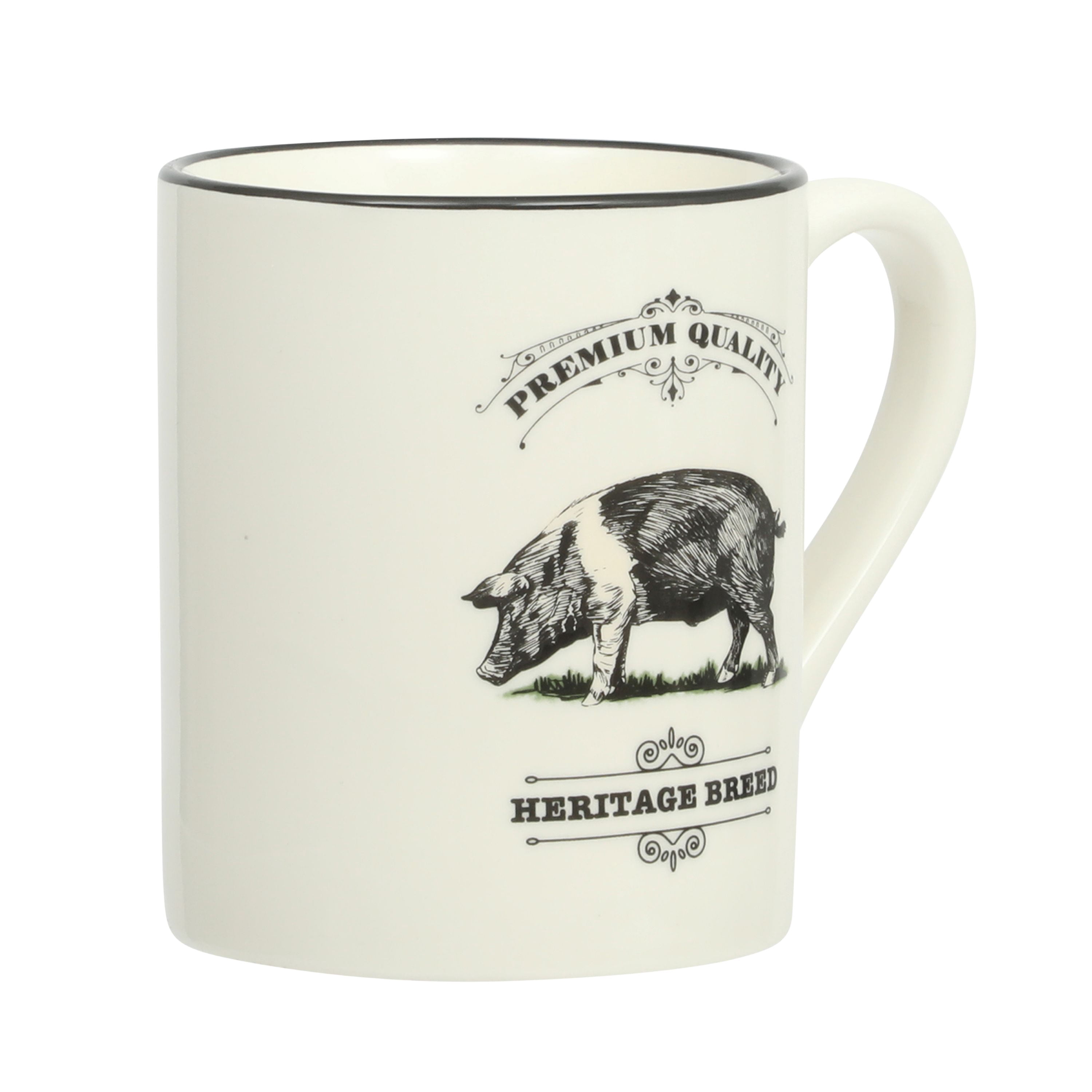 Mainstays 17oz Pig Barn Animal White Stoneware Mug