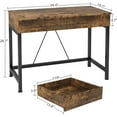 thumbnail image 2 of PetFurnishn Small Computer Desk with Drawers, 39.4 Inch Home Office Desks with Storage, Simple Modern Kids Desk, Vanity Desk for Bedroom, Work Study Writing Desk Table for -39 inch-Rustic Brown, 2 of 12