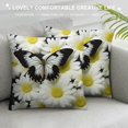 Chilfamy Butterfly White Flower Yellow Centers Throw Pillow Covers