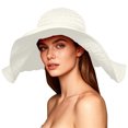thumbnail image 4 of Achuyrbd Women's Extra Large Brim Sun Hat, Foldable Packable Bowknot Wide Brim UV Protection Beach Bucket Hat, 4 of 8