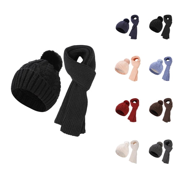 Winter Knit Hat Scarf Set â Thick Warm Lined Beanie Neck Warmer for Cold Weather Protection, Thermal Accessories for Outdoor Hiking Cycling Snow Sports, Winter Essentials Gift Ideas Ski