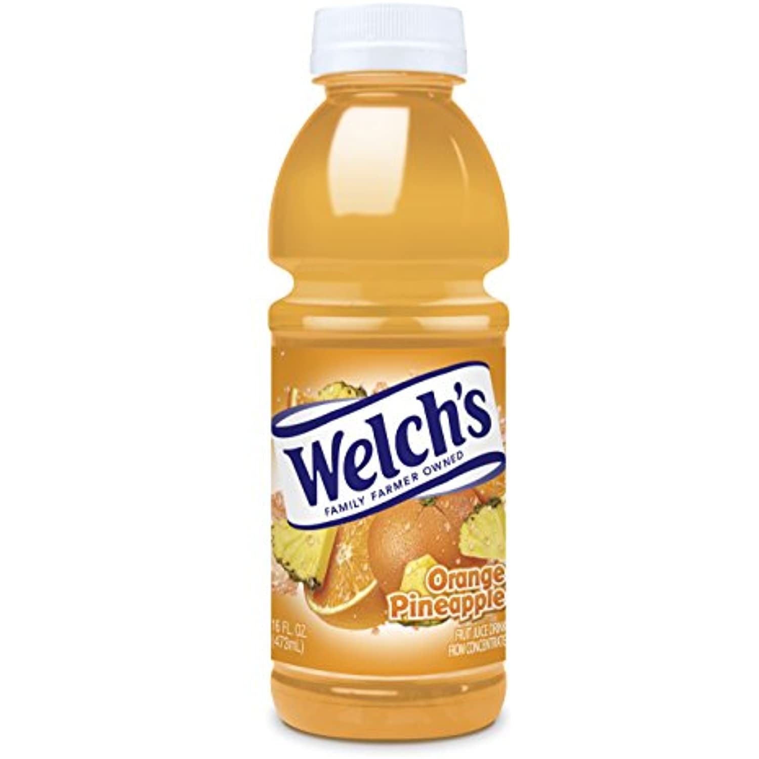 Welchs Orange/Pineapple Juice, 16 Oz Pk Of 12