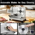 thumbnail image 6 of CUOCCO PRO 150W Electric Meat Slicer with 2 Blades, Adjustable Thickness 0-15mm, Removable Blade for Easy Cleaning, Child Safety Lock & Non-Slip Suction Feet, Ideal for Deli Meat, Cheese, and Bread, 6 of 10