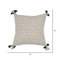 thumbnail image 2 of Vickerman 16" x 16" Green Stripe Cotton Pillow, 2 of 2