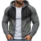 thumbnail image 2 of Dolkfu Chaquetas con capucha de parcheo estilo masculino con cremallera, en bloque de colores, casuales, de manga larga, con bolsillos. M, 2 of 8