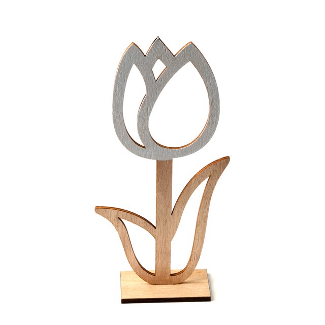 1 Uds. De flores pequeñas huecas de madera Natural, adornos de Pascua, mesa de regalo, tulipán sólido para Festival, boda
