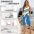 thumbnail image 2 of HELLHERO Uruguay Soccer Print Sleeveless Sundress for Cocktail Party Business Casual, Side Pockets Asymmetric Summer Sleeveless Dress, 2 of 8