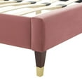 thumbnail image 3 of Modway Peyton Modern Style Velvet Queen Platform Bed in Dusty Rose Pink, 3 of 10