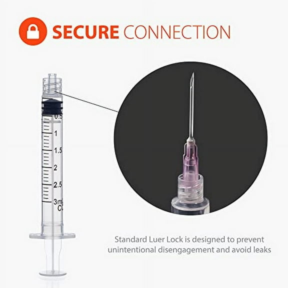 EasyTouch Luer-Lock Syringe Barrel, 3ML Syringe, Pack of 100