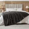 thumbnail image 4 of Super Soft Twin Blanket Dark Grey Premium Silky Flannel Fleece Leaves Pattern Lightweight Bed Blanket All Season Use (Dark Grey, Twin(60"x80")), 4 of 9