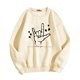 thumbnail image 1 of Gibobby Tops Mujeres Casual Sudadera de manga larga con cuello redondo y estampado de corazón I Love You para mujer del día de San Valentín (Beige, XL), 1 of 3
