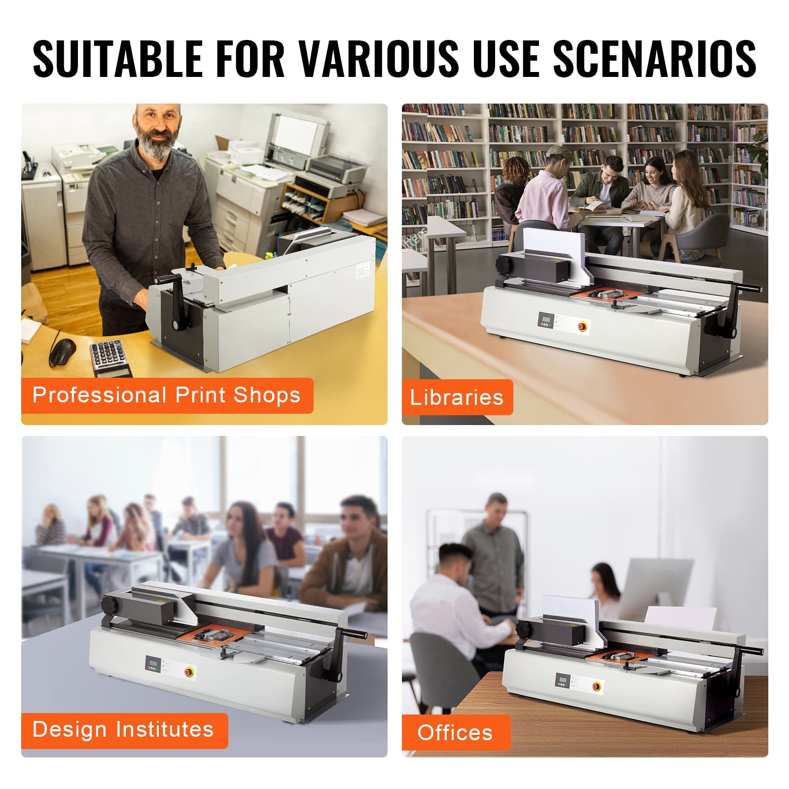 SKYSHALO Thermal Book Binding Device, Holds Up to 400 Sheets, Hot Adhesive Binding Equipment, Supports 40mm Spine Width for A3(Side Bound), A4, and A5 Papers