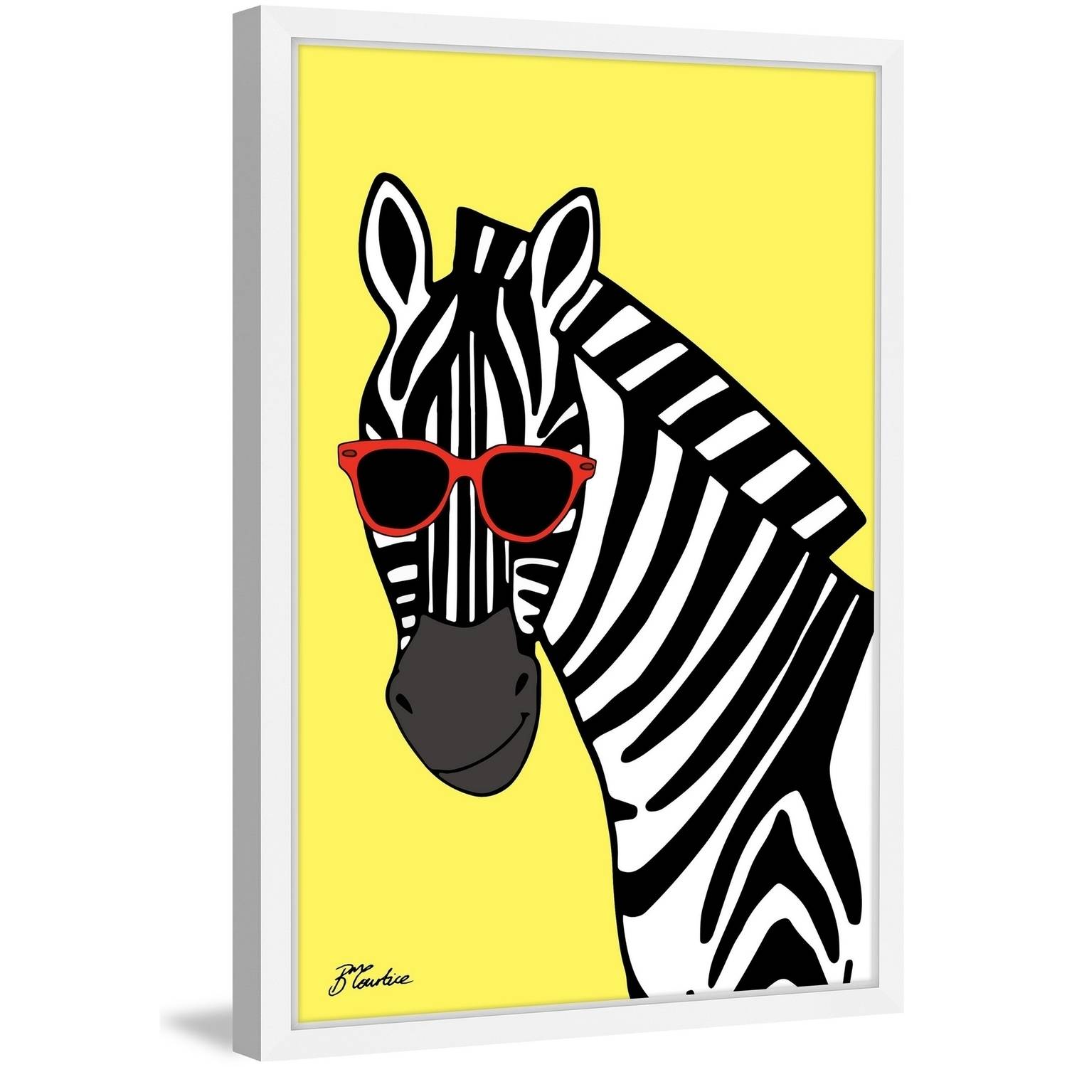 "Zebra Hippy Head" Framed Painting Print
