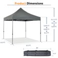 thumbnail image 2 of 10'x10' Pop Up Canopy Tent, Outdoor Instant Shelter Folding Canopy with 4 Side Walls and Carry Bag for Commercial Events, Party, Backyard BBQ, Camping,Gray, 2 of 13