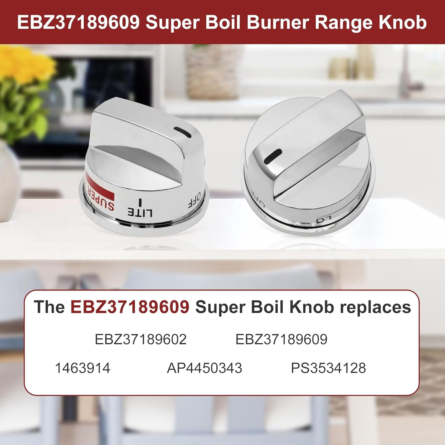 Feikeer 4-Pack EBZ37189611 Gas Stove Knobs and 1-Pack EBZ37189609 Oven Knob Replacements for LG Series