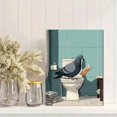 thumbnail image 2 of UXIEQU Pigeon Reading On Toilet Canvas Wall Art 15.75x11.81 Inches, 2 of 8