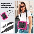 thumbnail image 7 of Case for iPad Pro 11 Inch (M4 2024/M5 2025) with Screen Protector, 360 Degree Rotating Kickstand Hand Strap Heavy Duty Shockproof Cover with Shoulder Strap, Rose, 7 of 7