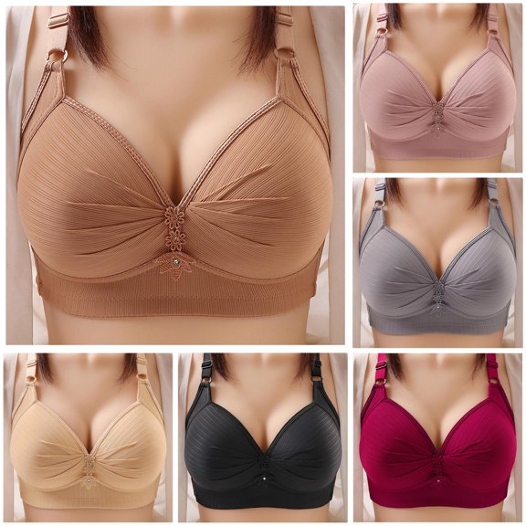 Vrotazzy Women's Push Up Wireless Bra Comfort Underwire Seamless Daily Bralette Soft Breathable Lift Smooth Fit Unlined Coverage