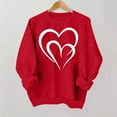 thumbnail image 4 of Fznquz Sweatshirts for Women Crewneck Long Sleeve Red Pullover Sweatshirt Trendy Love Heart Print Valentines Tops Women, 4 of 4