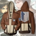 thumbnail image 2 of Sudadera de Anime Jersey con capucha Attack on Titan Eren Jaeger Cosplay disfraz chaqueta cremallera TopsVerde4XL Deng Xun unisex, 2 of 2