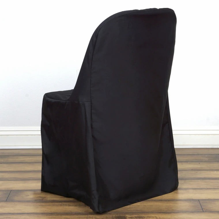 BLACK POLYESTER FOLDING CHAIR COVERS AVAILABLE IN BLACK BRAND NEW UK SELLER 