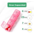 thumbnail image 2 of Pastillero Semanal 4 tomas con cortador de pastillas, Pastillero de Viaje 7 Días, Pastilleros Diario con 28 Compartimentos, Pill Organizer para Vitaminas, Suplementos y Medicamentos (Multicolor), 2 of 4
