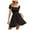 ZD Black, variant on Autumn Wedding Guest Dress Womens Off The Shoulder Short Sleeve High Low Cocktail Skater Dress Women's Dresses Casual Black M