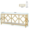thumbnail image 2 of 71 Inch Extra Long Console Table, Modern Narrow Sofa Table Entry Table Behind Couch Table with Open Storage Shelf for Entryway Hallway Living Room (White & Gold), 2 of 7