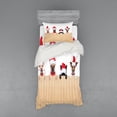 thumbnail image 2 of Ambesonne Christmas Bedding Set 4 Pcs, Wooden Fences Humor, Queen, Tan Red, 2 of 3
