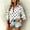White, variant on Womens Polka Dot Lapel Collar Button Down Blouse Ruffled Flare 3/4 Sleeve Loose Fit Casual Everyday Wear Shirt Top Beige XL(XL)