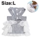 thumbnail image 2 of Pet Doggy Cats Fancy Tutu Adorable vestido de malla a rayas Princesa Petite Chaleco Doggie Bowknot Vestidos para perros pequeños medianos Pomeranian Chihuahua Falda Cachorro Ropa336, 2 of 7