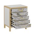 thumbnail image 3 of Home Fare Moderne Accent Poitrine Peinte à la Main en Tourbillon Blanc et Or, 3 of 6