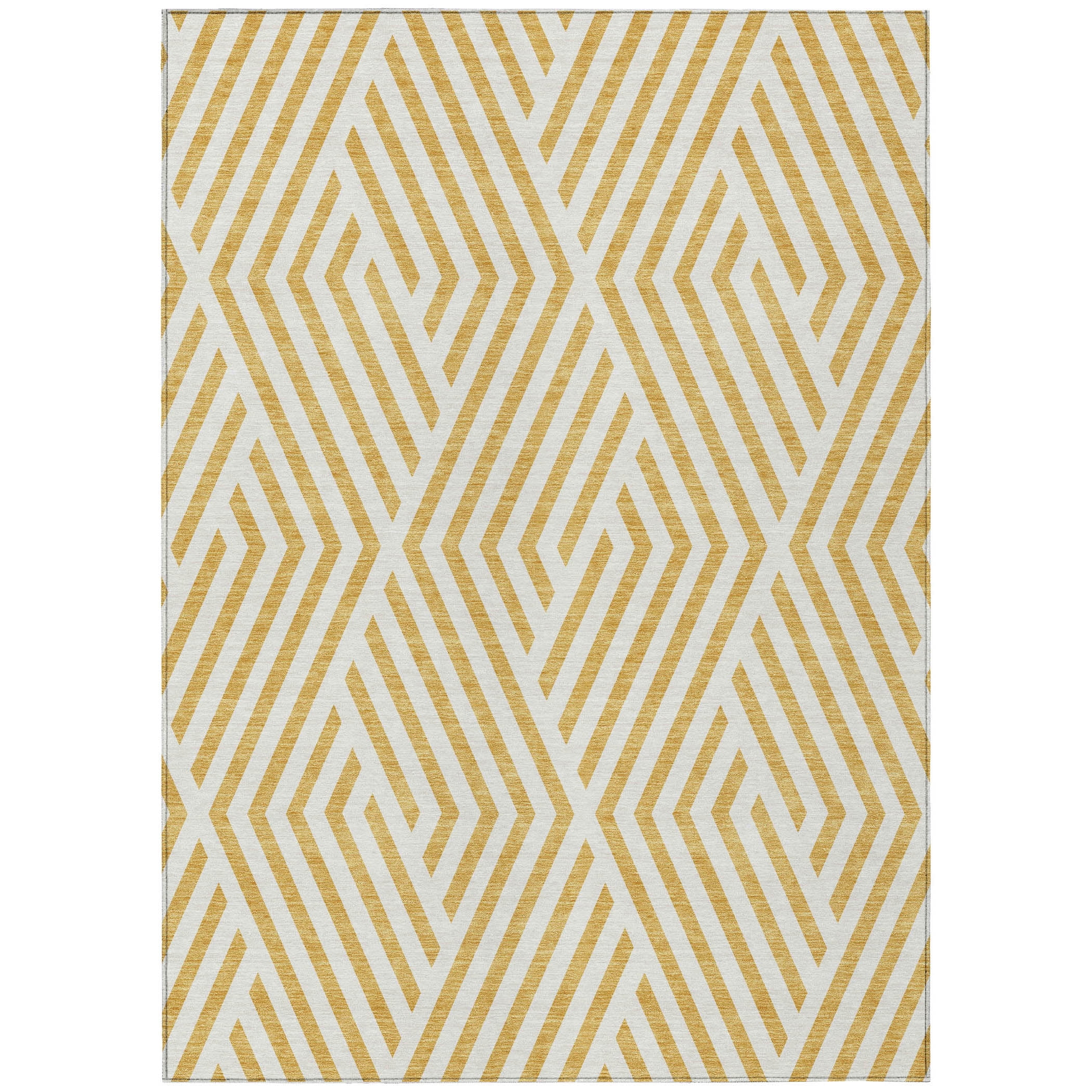 Addison Rugs Chantille Indoor/Outdoor Transitional Geometric Gold Washable Rectangle Rug, 3' x 5'