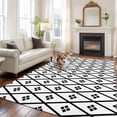 thumbnail image 3 of Minimalist Art Area Rug 6x9 Washable Rug Non Slip Black White Boho Abstract Floral Lattice Large Area Rug Soft Stainresistant Indoor Carpet for Living Room Bedroom Home Office Dining Room Nursery, 3 of 9
