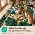 thumbnail image 4 of Design&I 8'x10' Washable Area Rug Extra Large Skid-Resistant Low Profile Round Vintage Veined Ornate Scroll Swirl Abstract Center Minimalist for Living Room, Family, 4 of 7