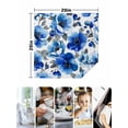 thumbnail image 4 of Blue Flowers Cloth Napkins Set of 8 Reusable Dinner Napkins, Spring Watercolor Leaves Floral Plants Cocktail Napkin Washable Table Napkins for Wedding/Holiday Party/Baby Shower 20"x20", 4 of 7